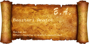 Beszteri Anatol névjegykártya